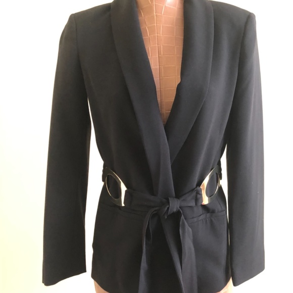 New With Tags, Calvin Klein Belted Blazer, Black - Picture 10 of 14